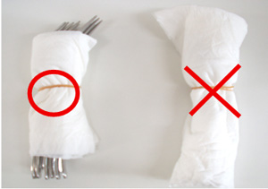 テーブルマナー返却時の見本